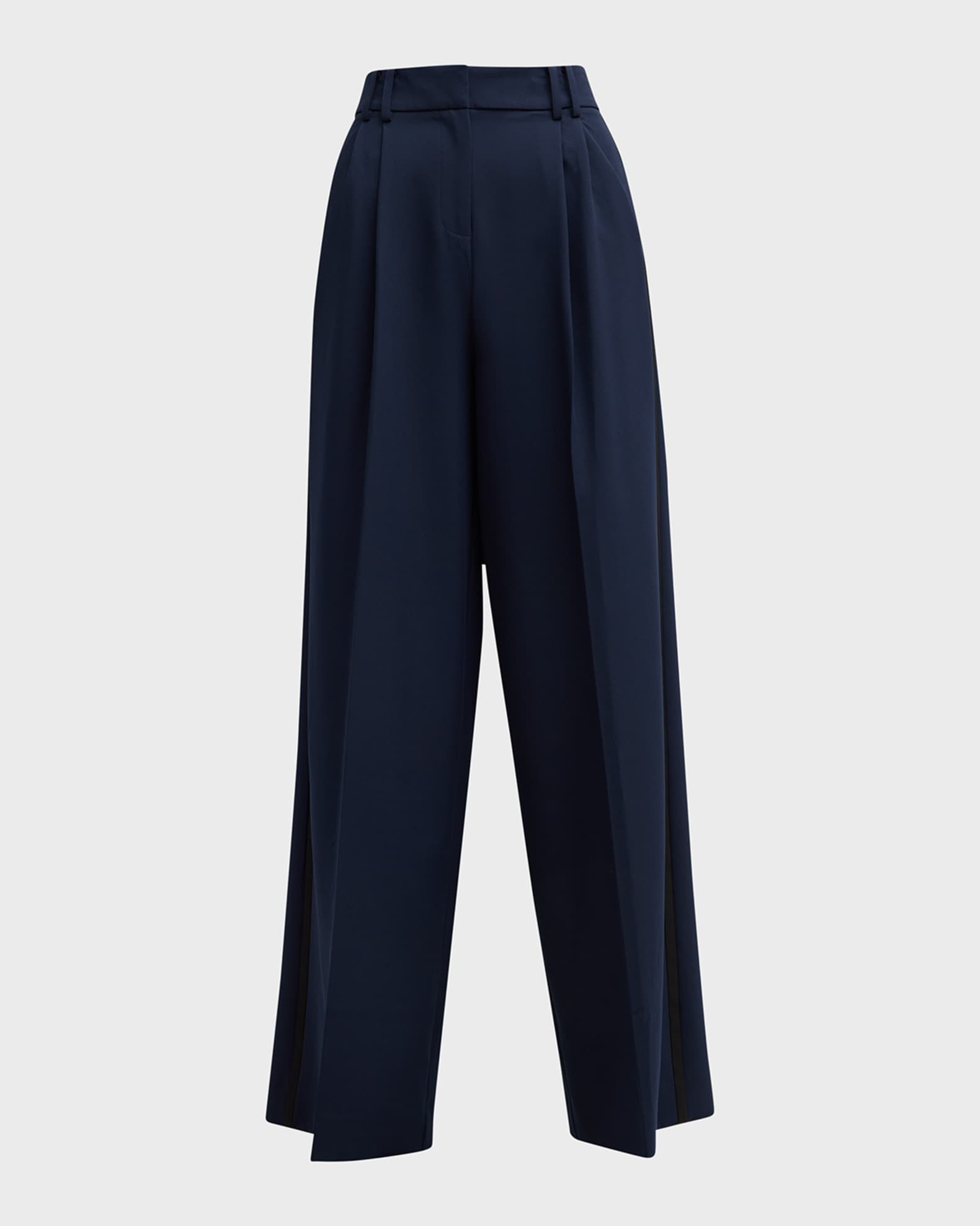 Kobi Halperin Eliza Pleated High-Rise Straight-Leg Pants | Neiman Marcus