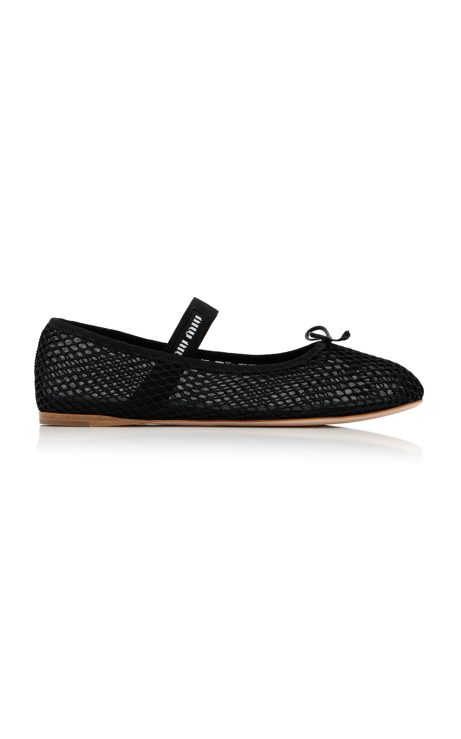 Miu Miu - Net Ballet Flats - Black - IT 39.5 - Moda Operandi | Moda Operandi (Global)