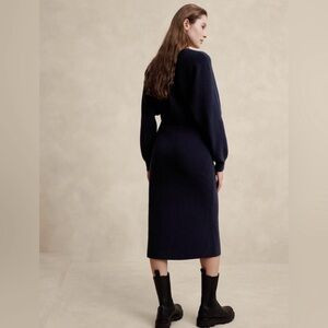 Banana Republic Dark Blue Midi Wrap Dress | Poshmark