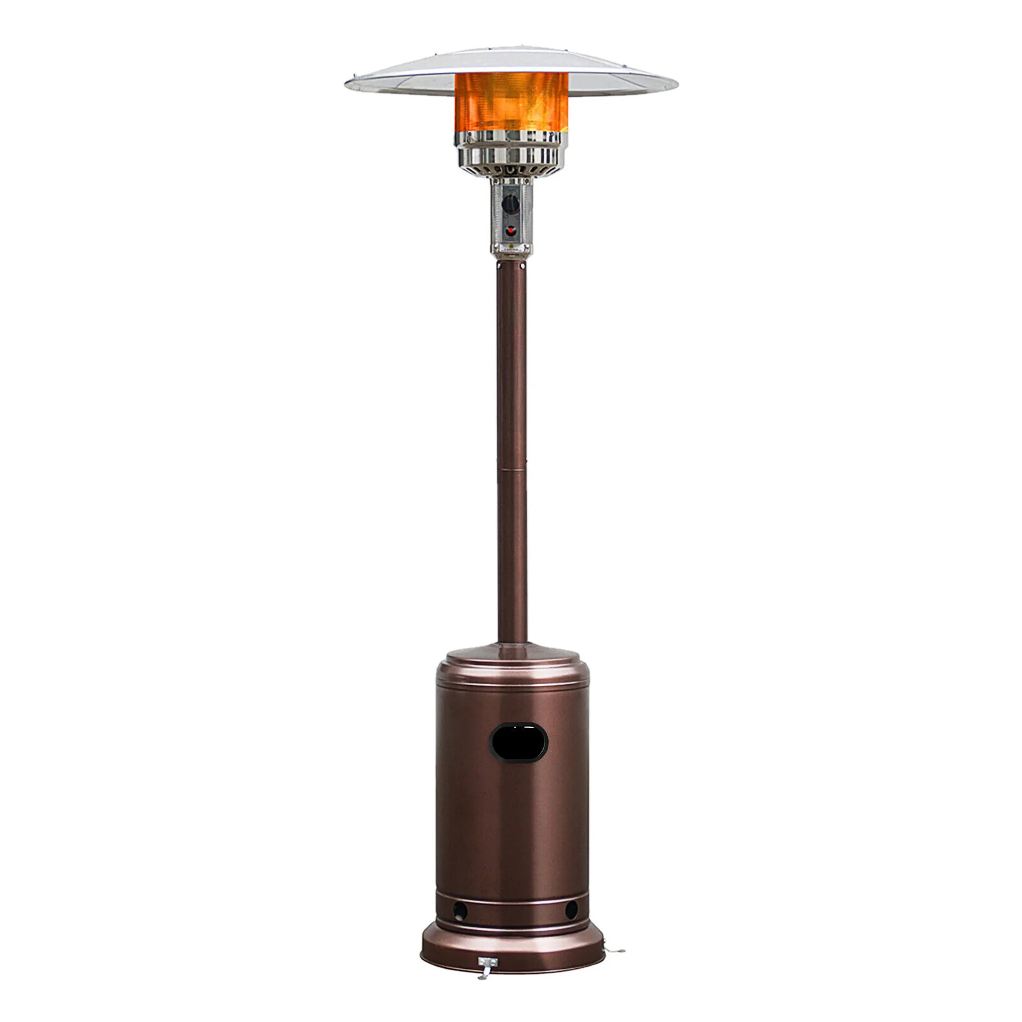 Costway 48000 BTU Propane Patio Heater Standing LP Gas Steel W/ Wheels Bronze | Walmart (US)