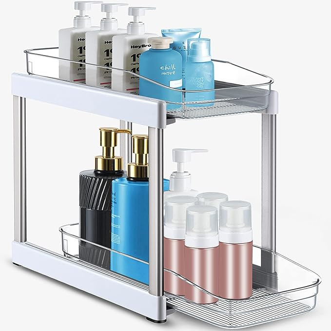 Under Sink Organizer, Bathroom Organizers & Storage, 2-Tier Organizer with Clear Sliding Baskets ... | Amazon (US)