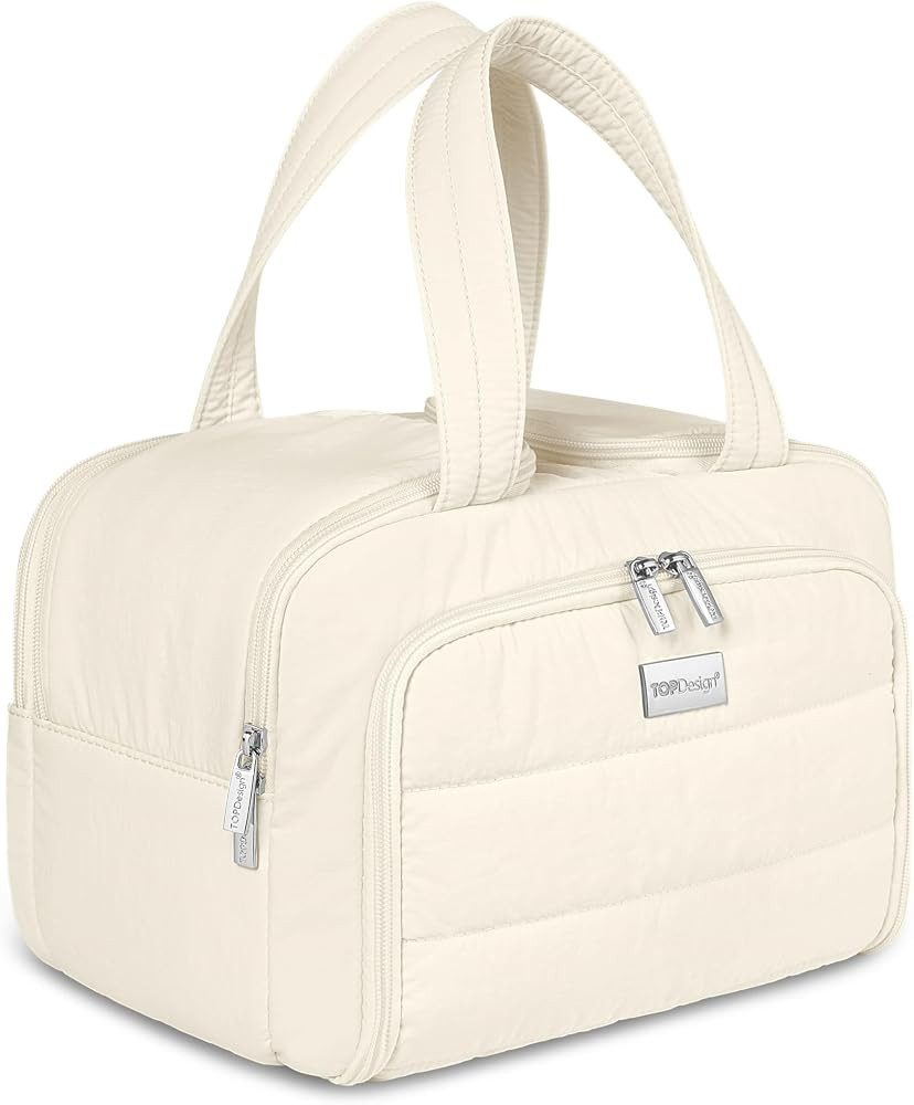 TOPDesign Travel Toiletry Bag for Women, Puffer Large Toiletry Bag, Lightweight Cosmetic Makeup O... | Amazon (US)