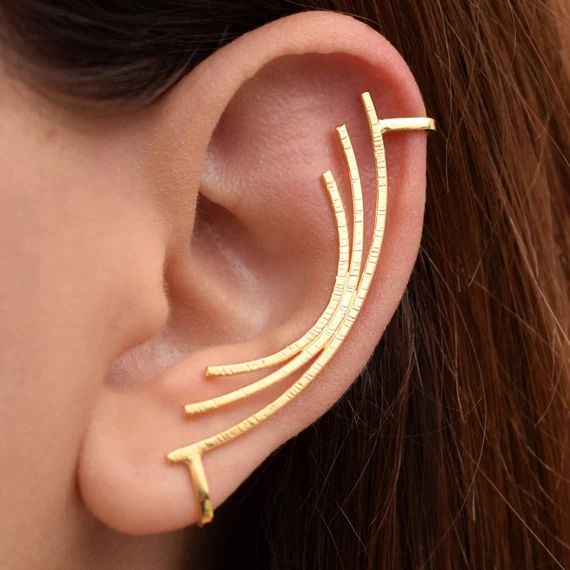 Gold Ear Cuff No Piercing Ear Cuff Non Pierced Earcuff - Etsy | Etsy (US)