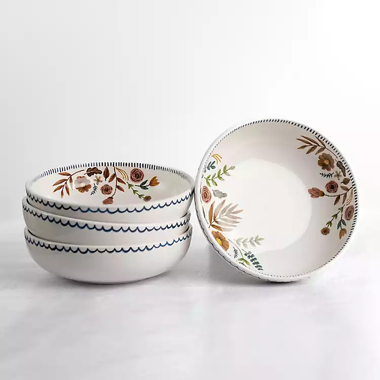 Colbie Floral Dinner Bowls, Set of 4 | Kirkland's Home