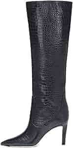 Women's Knee High Boots Stiletto Heel Pointed Toe Mid-Calf Boot Casual Dress Combat Booties Large... | Amazon (US)