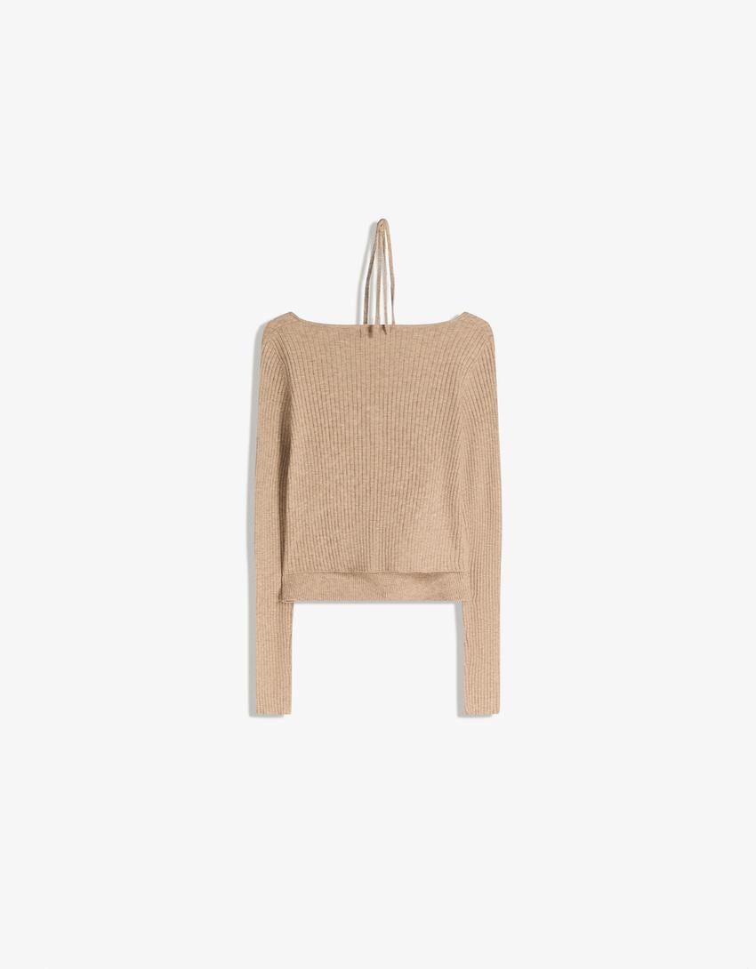 Knit sweater with top - Sweaters and cardigans - Women | Bershka GB