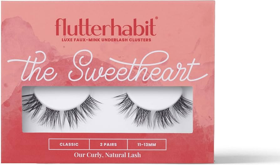 FlutterHabit The Sweetheart Lashes, 2 Sets of Eyelashes, DIY Natural & Curly Lash Extensions, Up ... | Amazon (US)