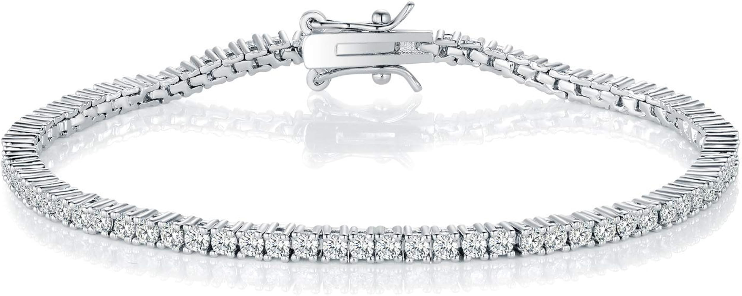 Gemsme 2.0MM Tennis Bracelet for Women and Men，18K White/Yellow Gold Plated Round 2mm Cubic Zir... | Amazon (US)