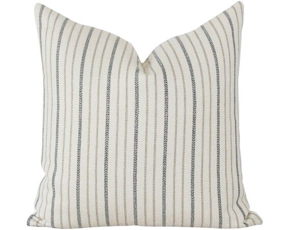Neutral Stripe Pillow, Pillows with Stripes, Farmhouse Pillow Covers, Farmhouse Neutral Pillow Co... | Etsy (US)