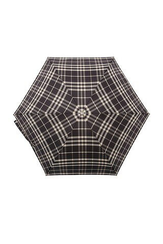 Burberry Check Compact Umbrella in Black & Calico IP Check - Black,White. Size all. | FWRD 