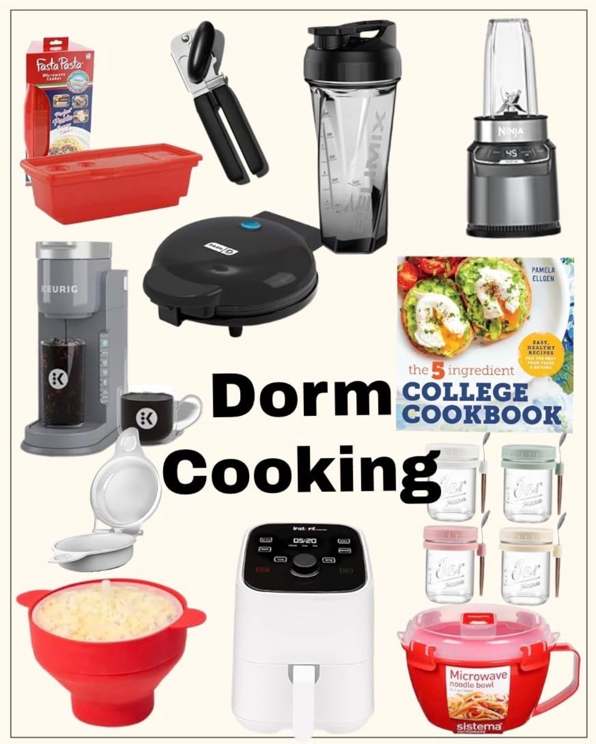 Dorm cooking favorites for quick meals and late-night snacks, microwave pasta cookers, compact blenders for smoothies and protein shakes, single serve coffee makers, mini waffle makers, air fryers, microwave noodle bowls, collapsible strainers, snack containers, and simple college cookbooks with easy recipes. Small dorm kitchen appliances and tools that make eating in a dorm room easier, faster, and more affordable.

#LTKU #LTKHome