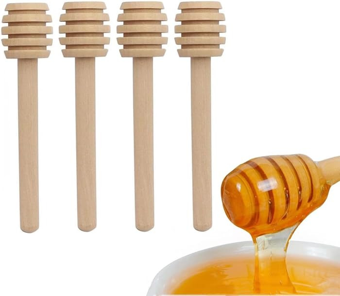 4 Pcs Wooden Honey Dipper Sticks,3 Inches Honey Comb Stick Honey Spoon Honey Wand for Honey Colle... | Amazon (US)