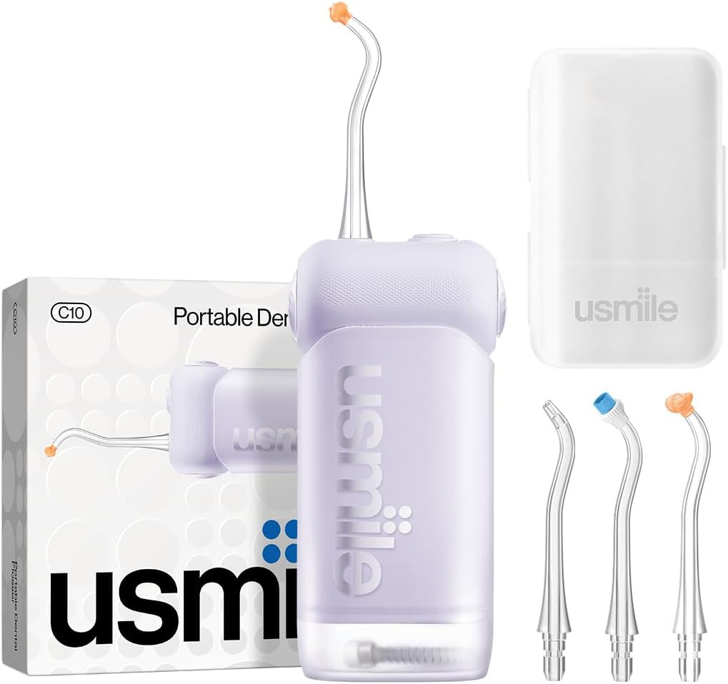 usmile C10 Portable Water Flosser for Travel, 95-Day Battery, IPX7, Purple | Amazon (US)