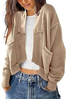 SENSERISE Womens Cardigan Sweaters Cable Knit Sweater Open Front Long Sleeve Chunky Cardigan Oute... | Amazon (US)