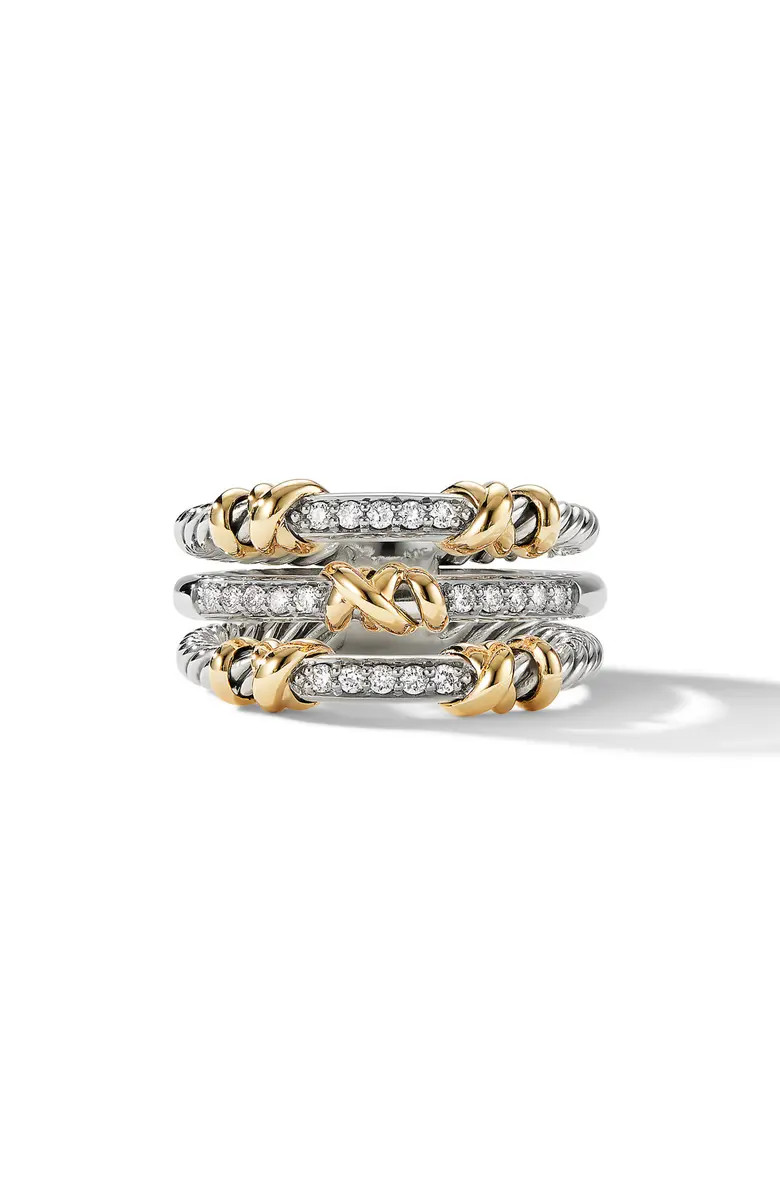 Petite Helena Three Row Ring with 18K Gold and Diamonds | Nordstrom
