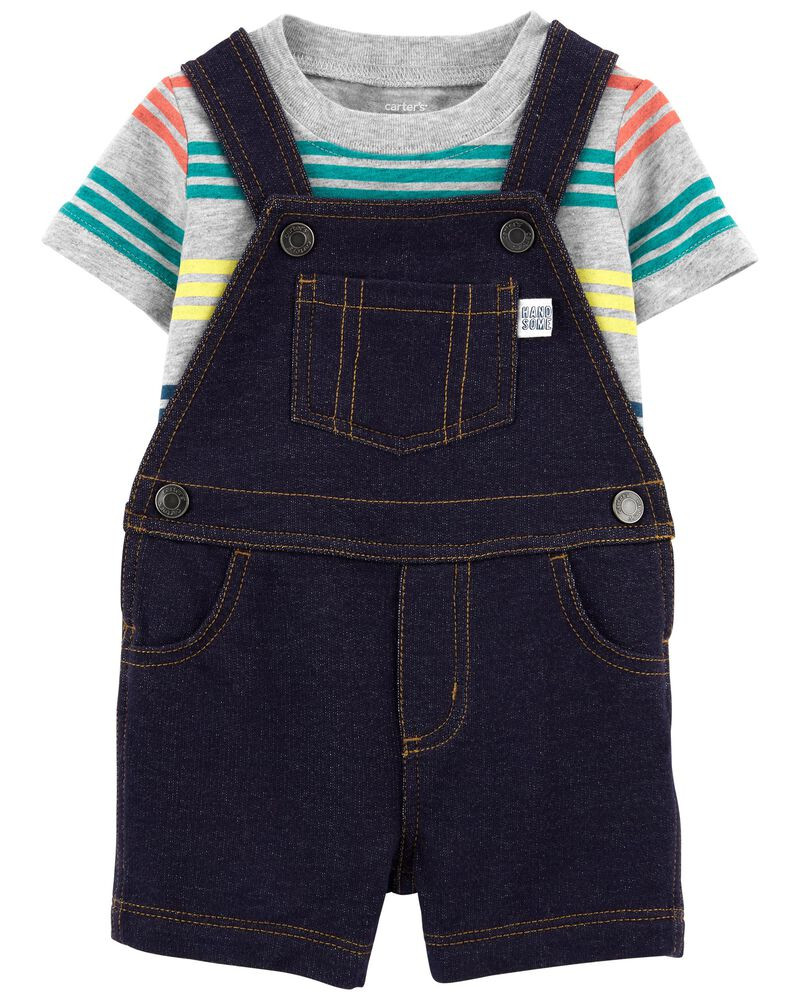 2-Piece Tee & Knit Denim Shortalls | Carter's
