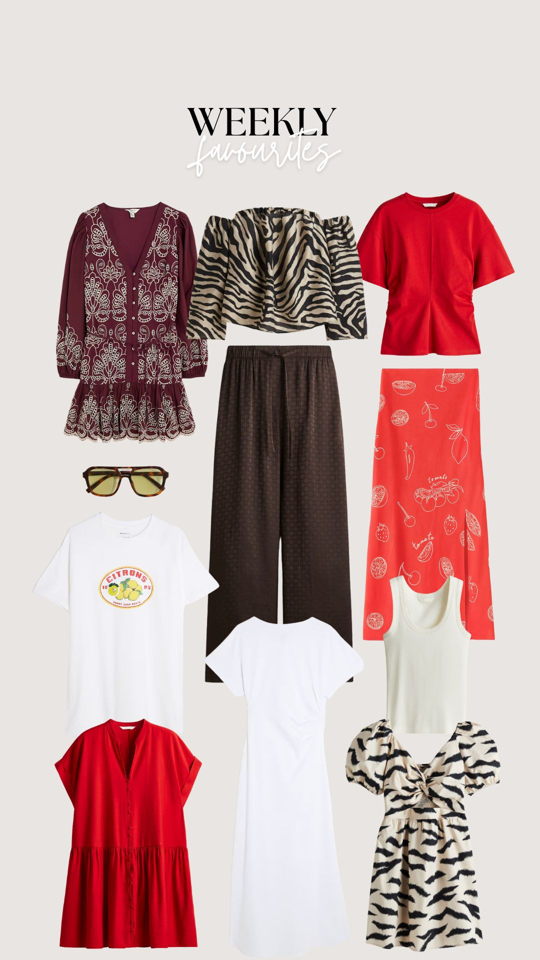Weekly Favourites 💗 
 
Summer Style, Summer Outfit, Transitional Style, Late Summer Outfit, H&M, ZARA, New In, Pops of Red, Patterned Dress, Early Autumn 

#LTKsummer #LTKuk #LTKautumn