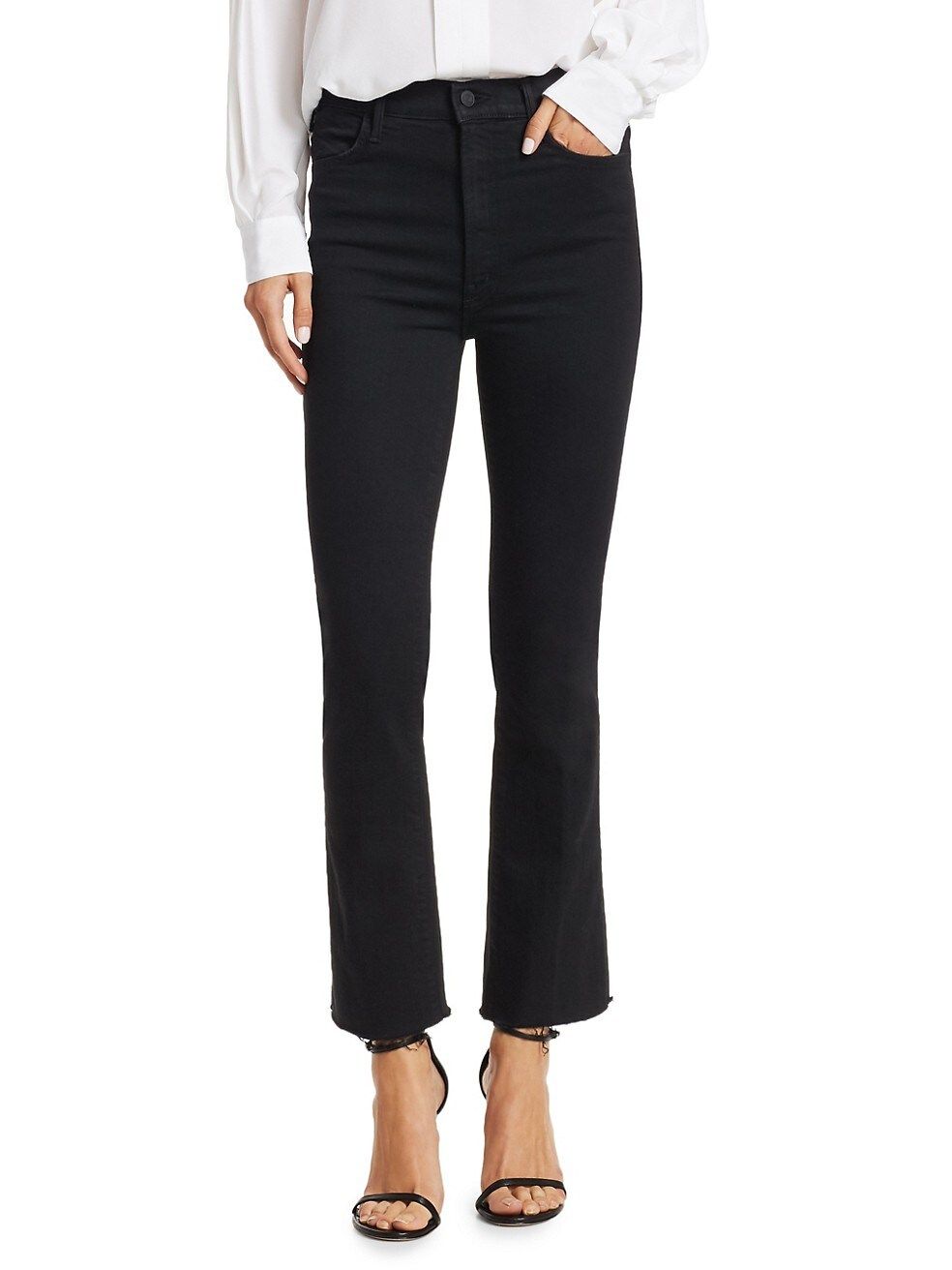 Mother The Hustler High-Rise Ankle Fray Jeans | Saks Fifth Avenue