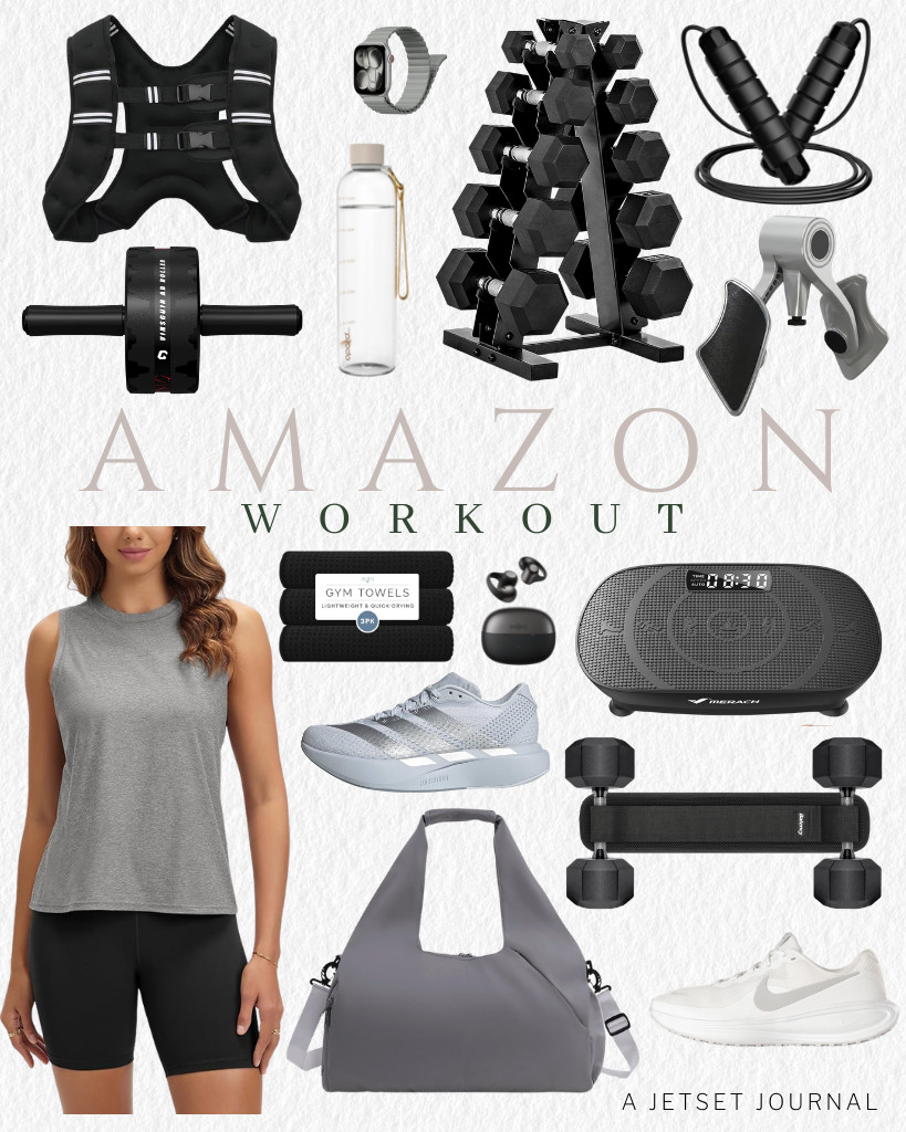 My Amazon Fitness collection is out! Start with this ODODOS sleeveless workout top, then pair it with adidas or Nike sneakers for a comfortable gym look. Also featured are workout essentials like the Balency hip thrust belt, MERACH vibration plate exercise machine, and a cute gym bag. Plus, more Amazon fitness finds, workout clothes, activewear, gym essentials, exercise equipment, fitness accessories, and gym outfit ideas! 

 #LTKfitnessgoals #LTKSeasonal #LTKSaleAlert