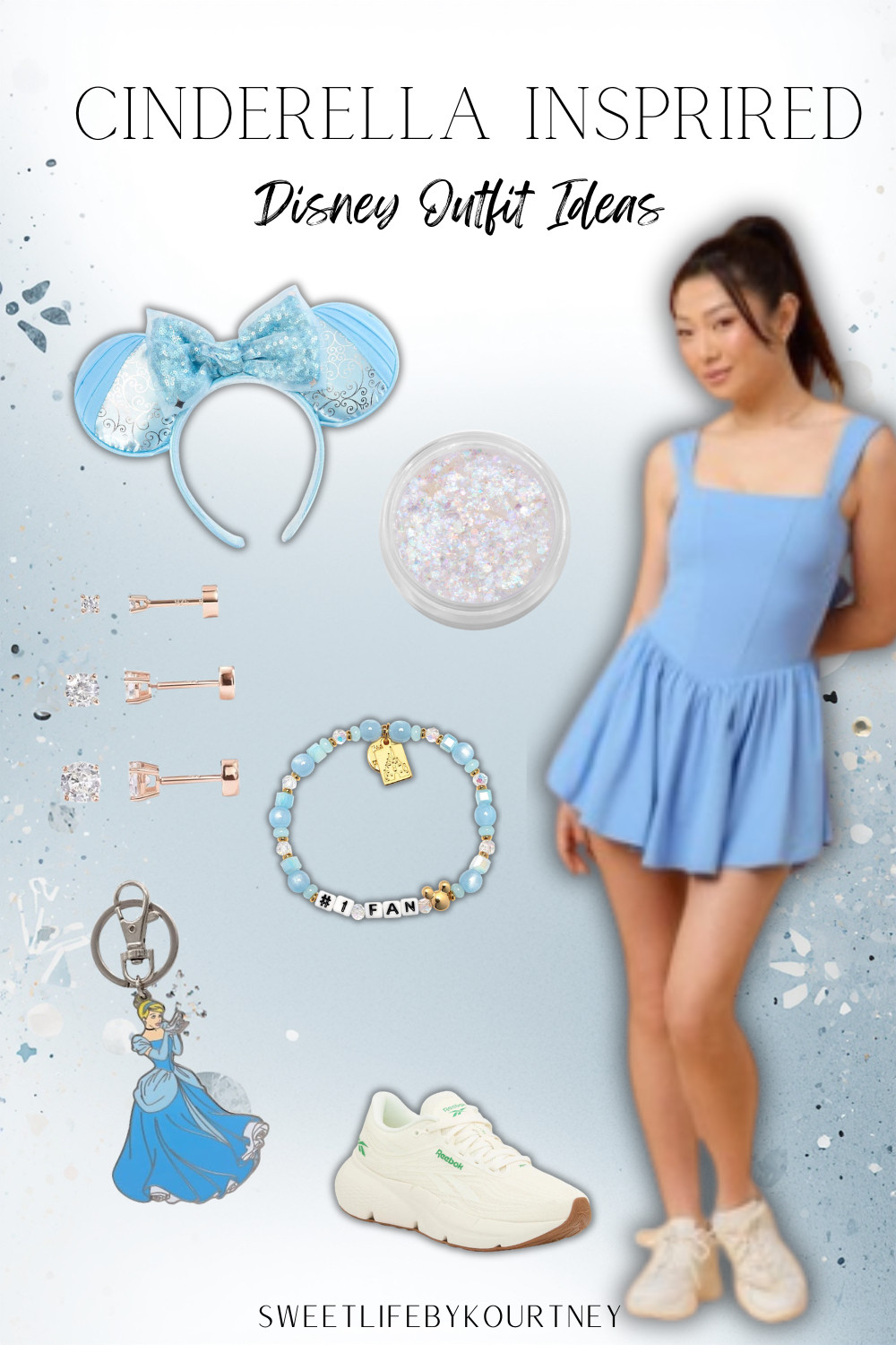 Cinderella-inspired Disney outfit idea 🩵 Cute park day style with soft blue, comfy shoes, and a little sparkle for princess vibes. #LTKFinds #DisneyOutfit #CinderellaInspired #DisneyStyle #PrincessStyle #SweetLifeByKourtney 

 #LTKgrwm #LTKootd #LTKTravel