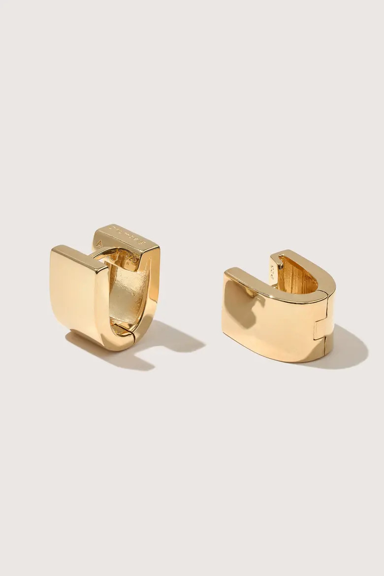 14kt Gold Vermeil  Chunky Square Huggies (Women) | Nordstrom | Nordstrom
