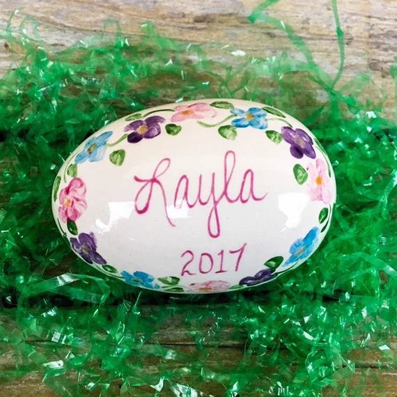 Ring of Flowers Egg  Personalized Ceramic Easter Eggs | Etsy | Etsy (US)