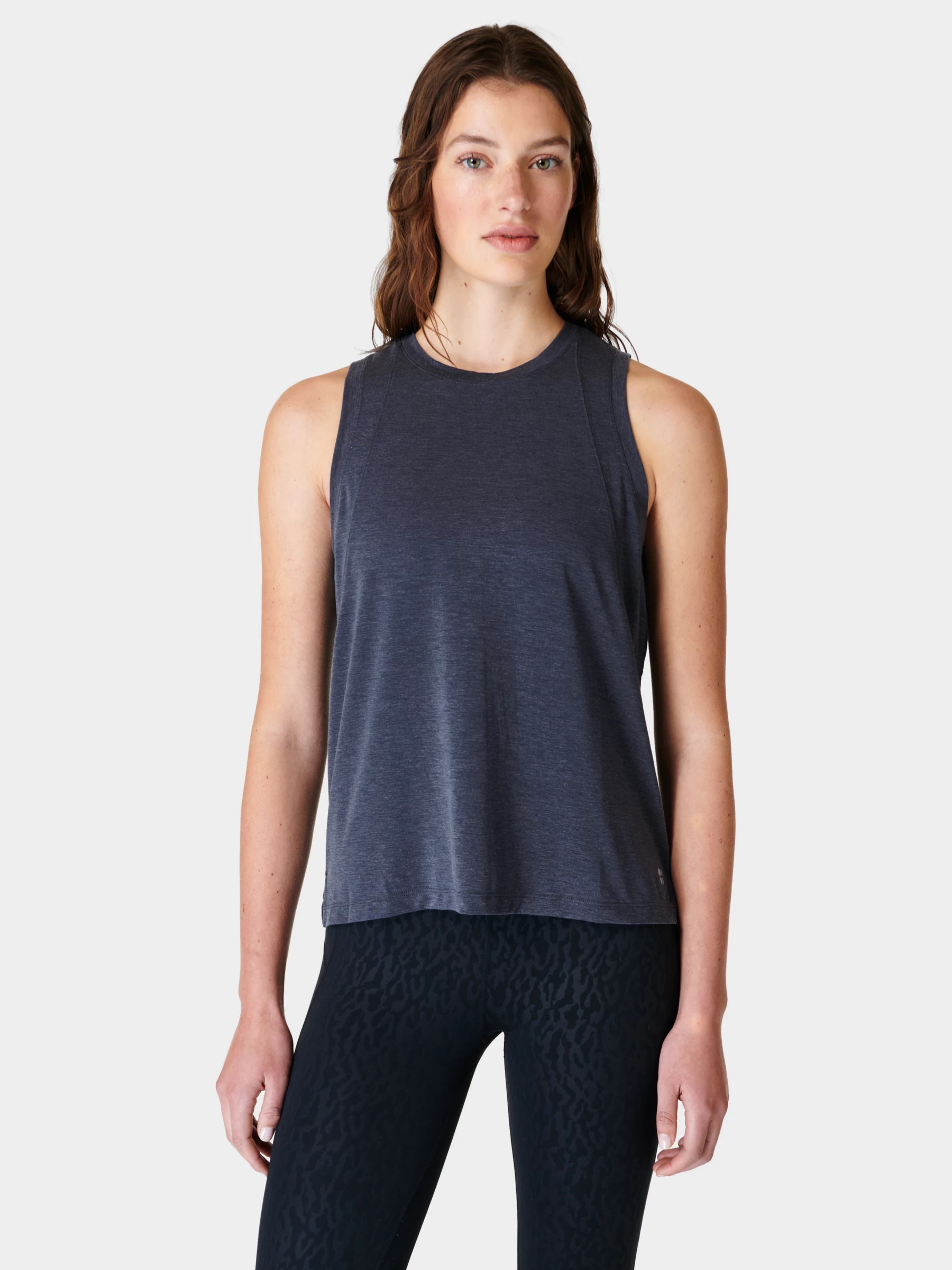 Sweaty Betty Soft Flow Studio Tank Top, Navy Blue | John Lewis (UK)