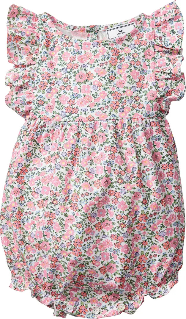 Petite Plume Ruffle Trim Cotton Blend One-Piece Pajamas | Nordstrom | Nordstrom