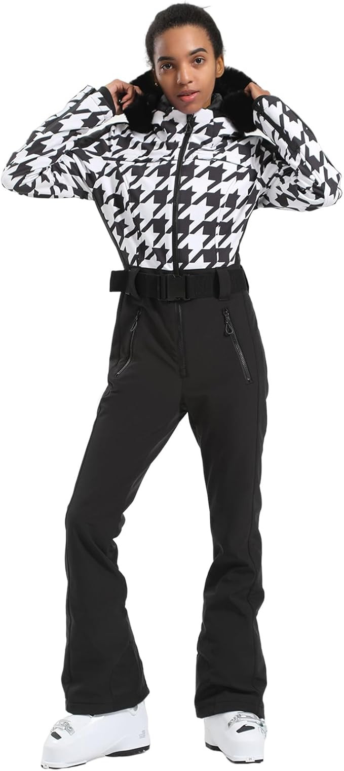 GSOU SNOW Women's Snowsuit One Piece Ski Suit Jumpsuits Waterproof Ski Onesies Snowboardsuit Insu... | Amazon (US)