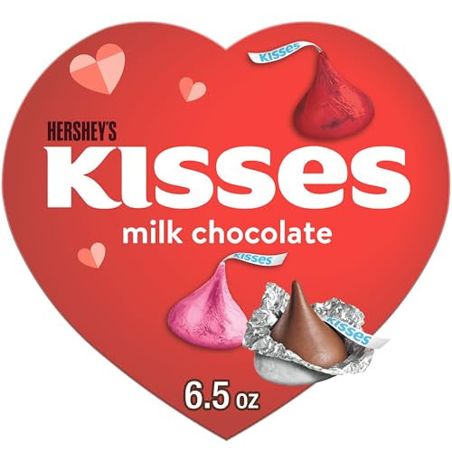 HERSHEY'S KISSES Milk Chocolate, Valentine's Candy Gift Box, 6.5 oz | Amazon (US)