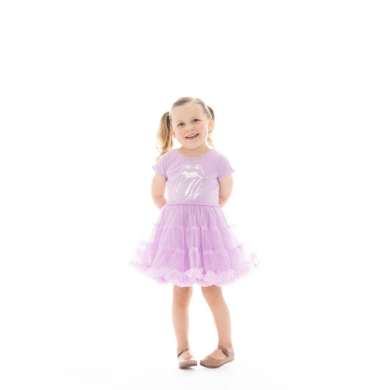 Rolling Stones Toddler Girl Iridescent Graphic Tiered Tutu Dress, Sizes 12M- 5T | Walmart (US)