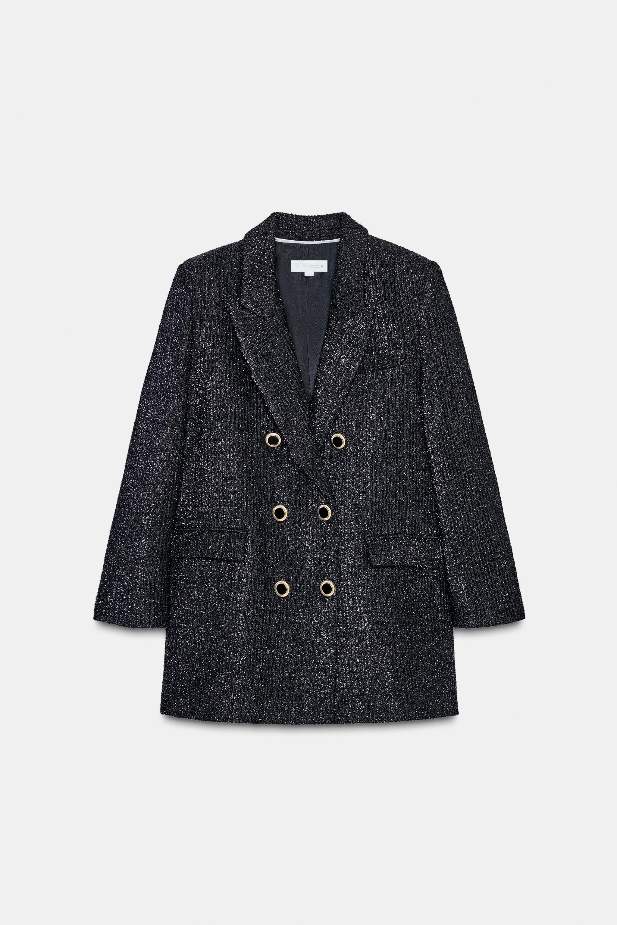 METALLIC THREAD DOUBLE BREASTED BLAZER | Zara US