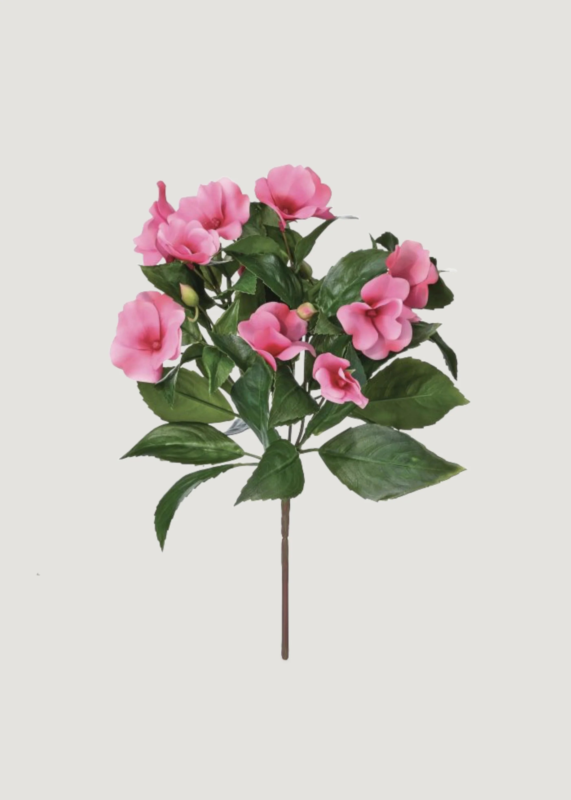 Pink Impatiens Bush | UV Treated Faux Indoor/Outdoor Flowers | Afloral | Afloral