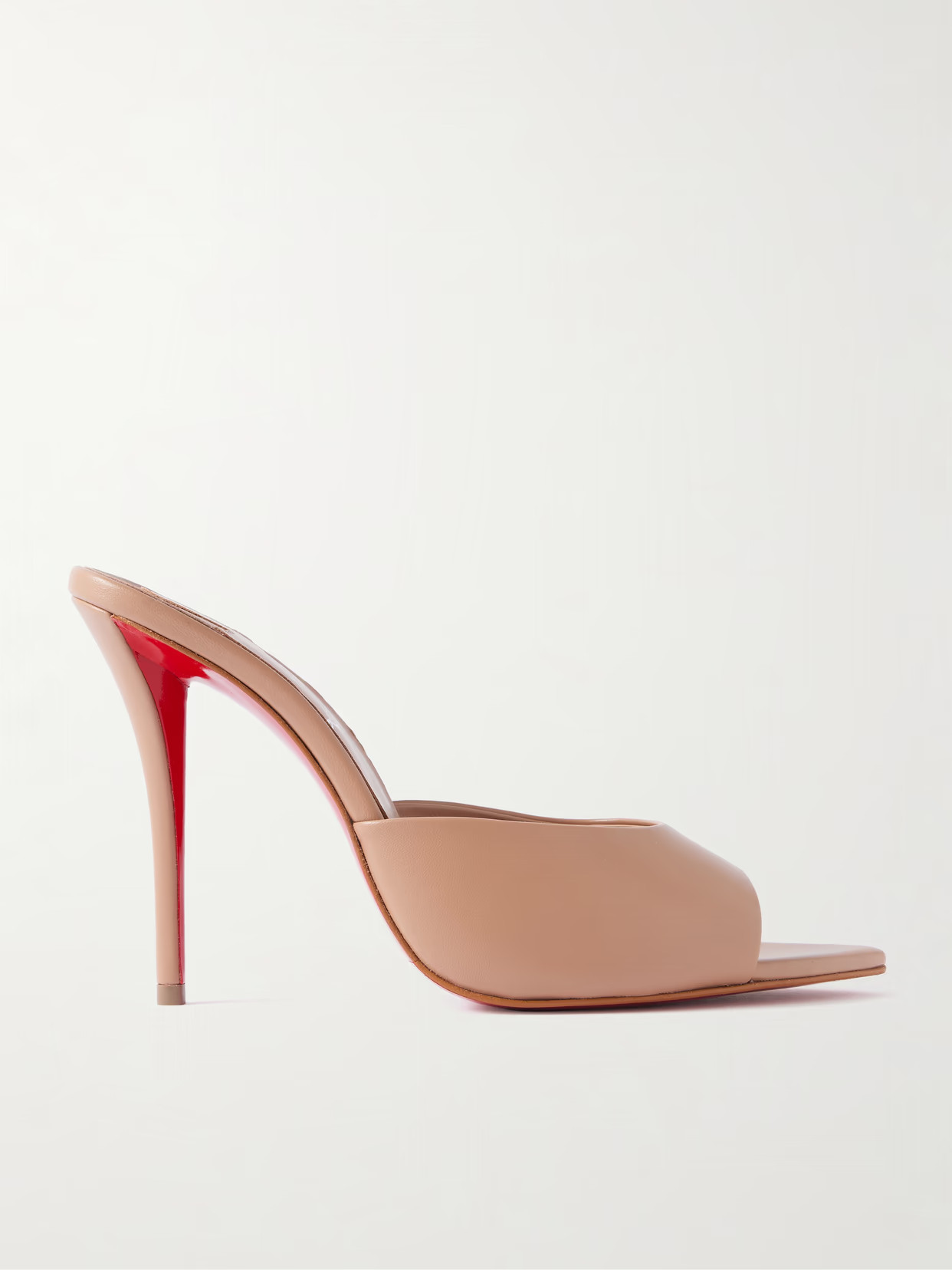 Christian Louboutin - Miss Z 100 Leather Mules - Neutrals | NET-A-PORTER (US)