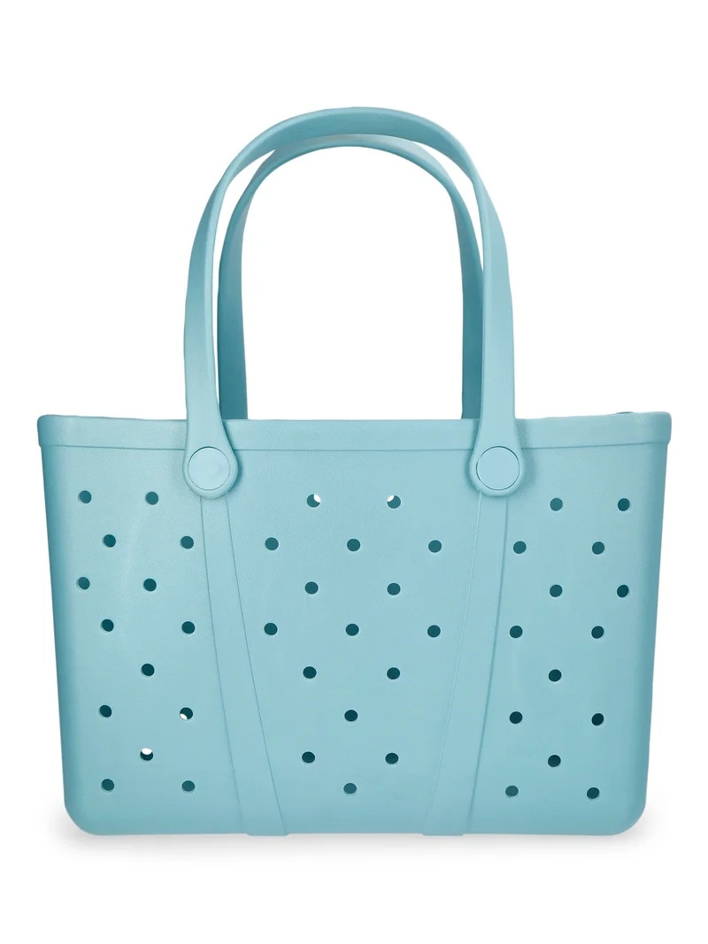 Time and Tru Women's Waterproof EVA Beach Tote Bag, Dark Teal | Walmart (US)
