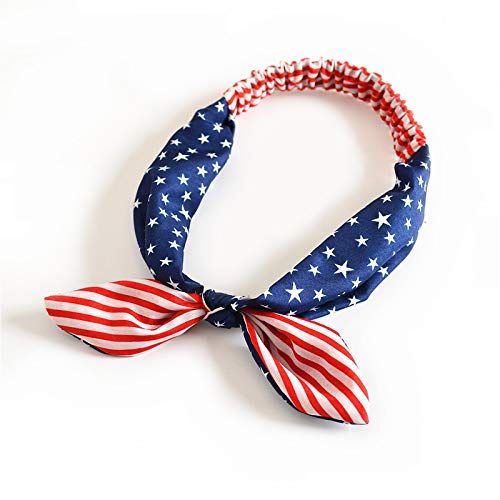 HAOYOU American Flag Red White Blue Patriotic Bandana for Women 4th of July Decorations (Rabbit E... | Amazon (US)
