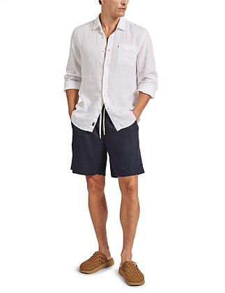 Academy Brand Jeff Linen Short | David Jones | David Jones (Australia & New Zealand)