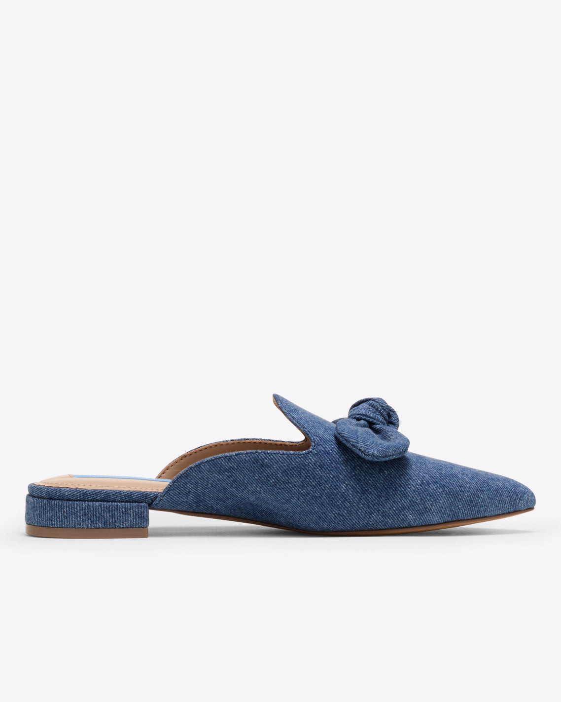 Annalee Bow Slide Flats in Denim | Draper James (US)