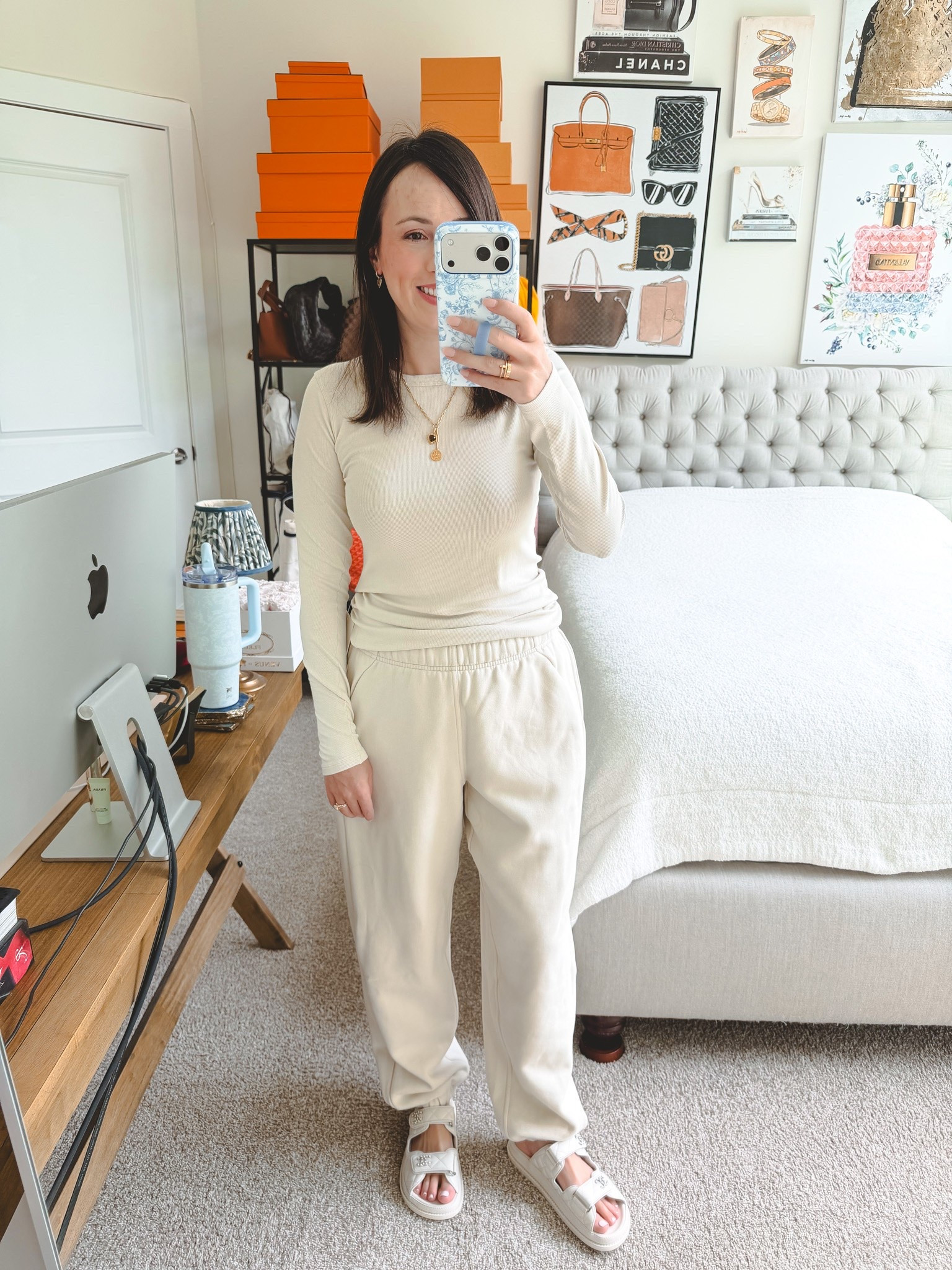 Lululemon long sleeve tee and the coziest fleece joggers in the color Bone

#LTKSeasonal #LTKootd