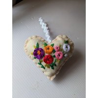 Embroidered Heart Valentine's Day Ornament Beautiful Floral Felt Ornament, Gift | Etsy (US)