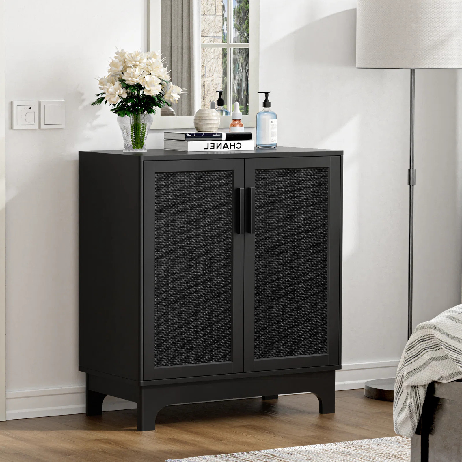Byblos 2-Door Accent Cabinet Rattan Storage Cabinet For Living Room, Kitchen, Entryway | Wayfair North America