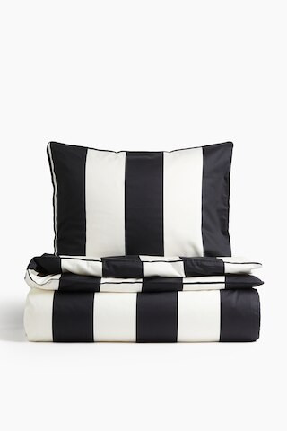 H & M - Baumwollsatin-Bettwäsche für Einzelbett - Schwarz - Zuhause | H&M (DE, AT, CH, NL, FI)