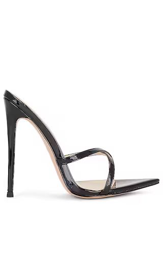 Donatella Mule Sandal in Patent Black | Revolve Clothing (Global)