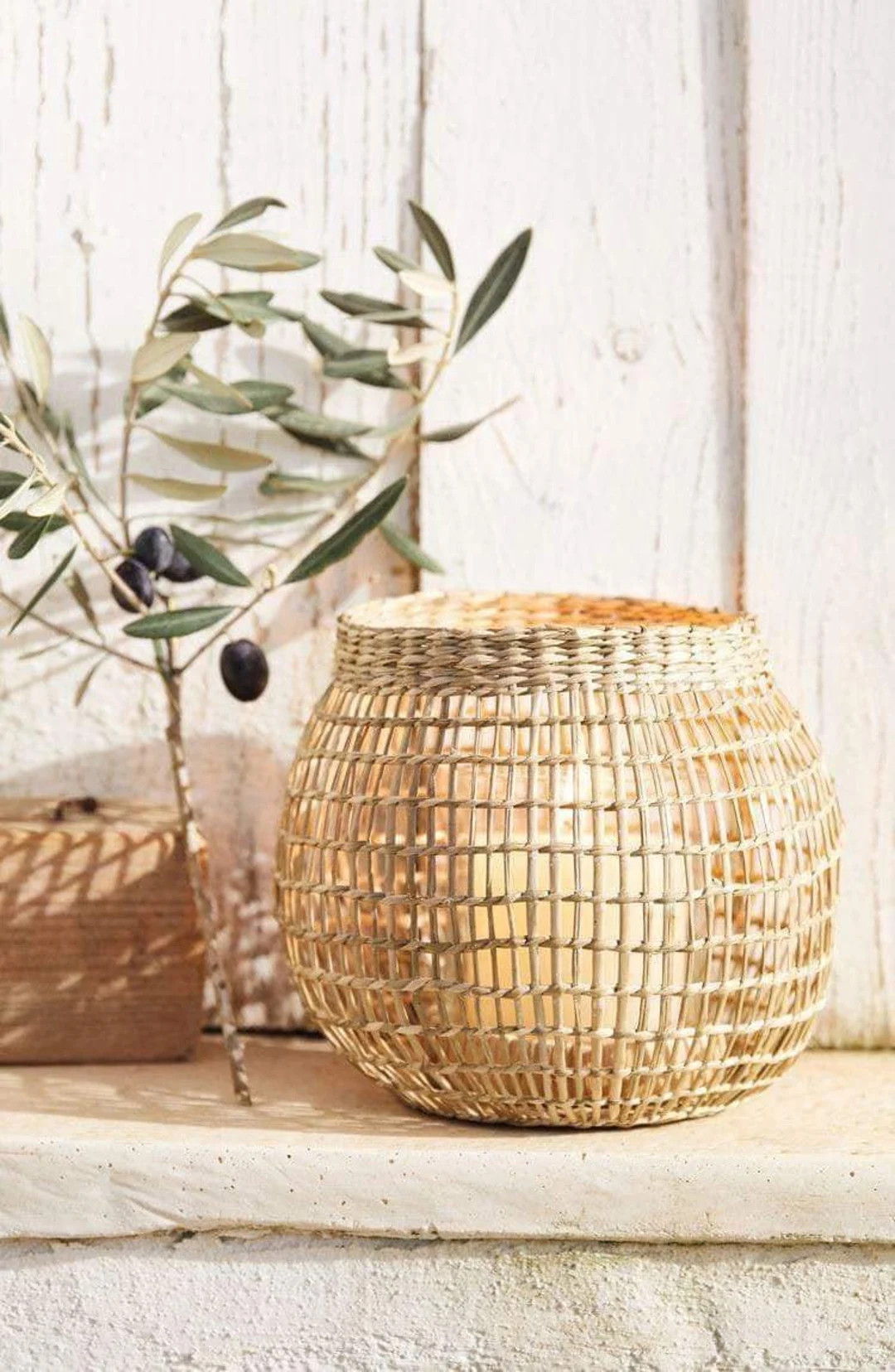 Seagrass Candle Holder, Handwoven Natural Candle Storage, Storage and Organization Woven Weaving ... | Etsy (US)