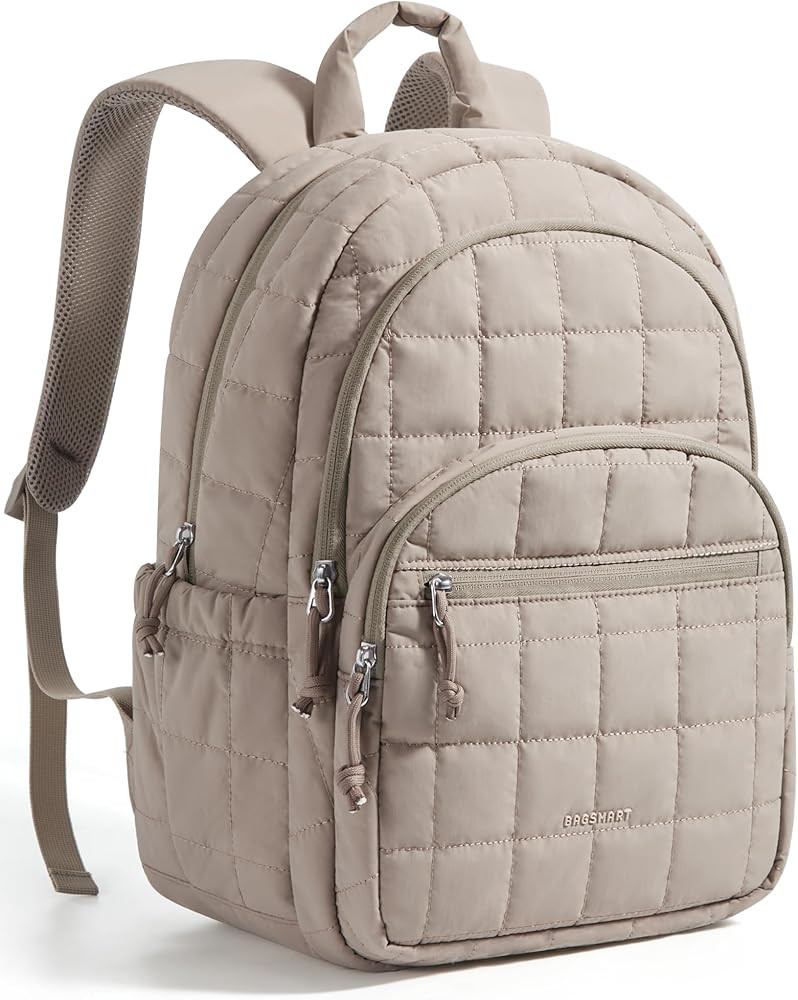 BAGSMART College Laptop Backpack, Travel Backpack for Women, Quilted Casual Daypack, Water-Resist... | Amazon (US)