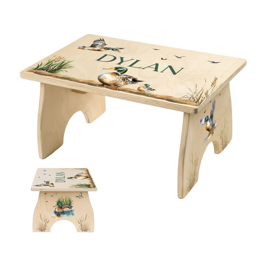 Toddler Step Stool, Mallard Duck Stool for Kids, Personalized Childrens Step Stool, Gift for Boy,... | Etsy (US)