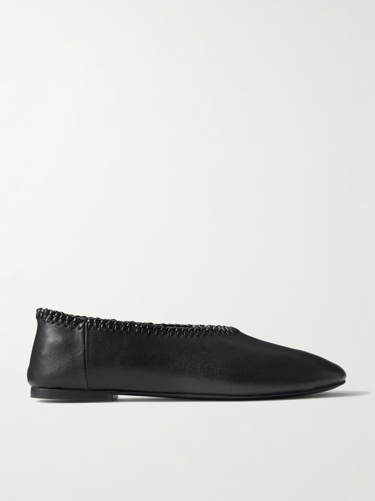 A Emery - Park Braided Leather Ballet Flats - Black | NET-A-PORTER (US)