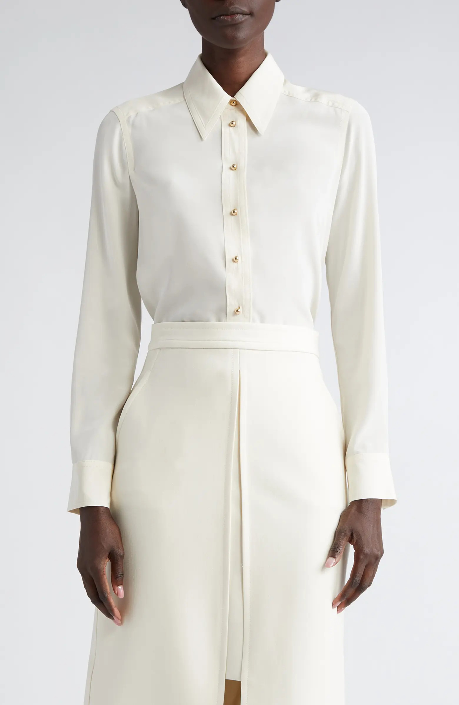 St. John Collection Silk Crêpe de Chine Shirt | Nordstrom | Nordstrom