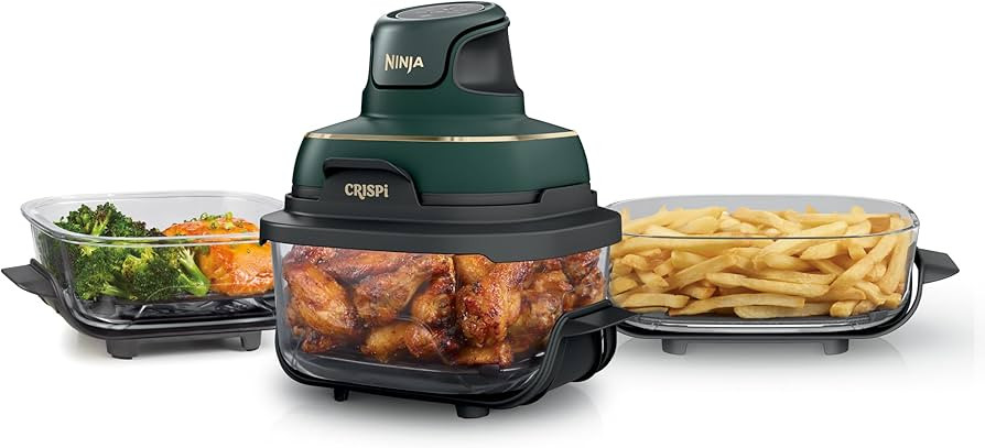 Ninja Crispi 5-in-1 Glass Air Fryer | With Nontoxic 2.5 QT, 4QT, 6-Cup Containers & Lids | Microw... | Amazon (US)