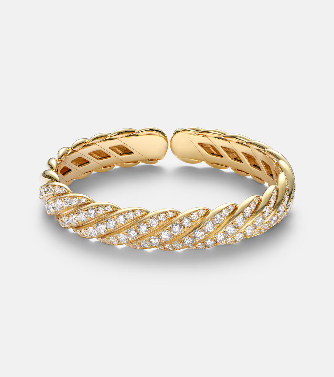 Sculpted Cable Flex® 18kt gold bracelet with diamonds | Mytheresa (UK)